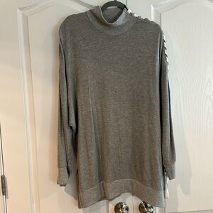 Like New Oversized FP Movement Gray Turtleneck Sweater, Size Medium